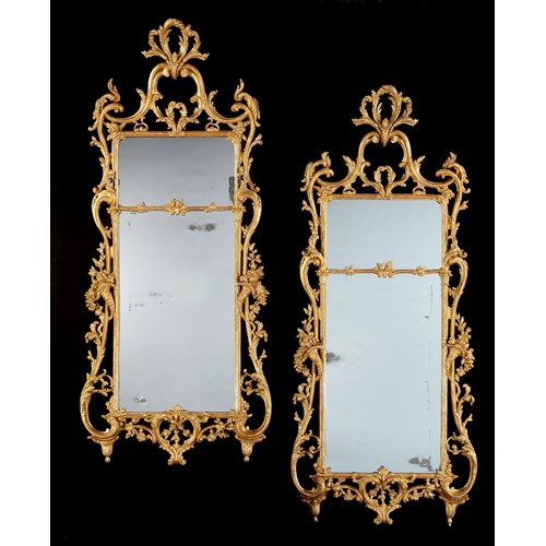 A PAIR OF GEORGE III GILTWOOD MIRRORS